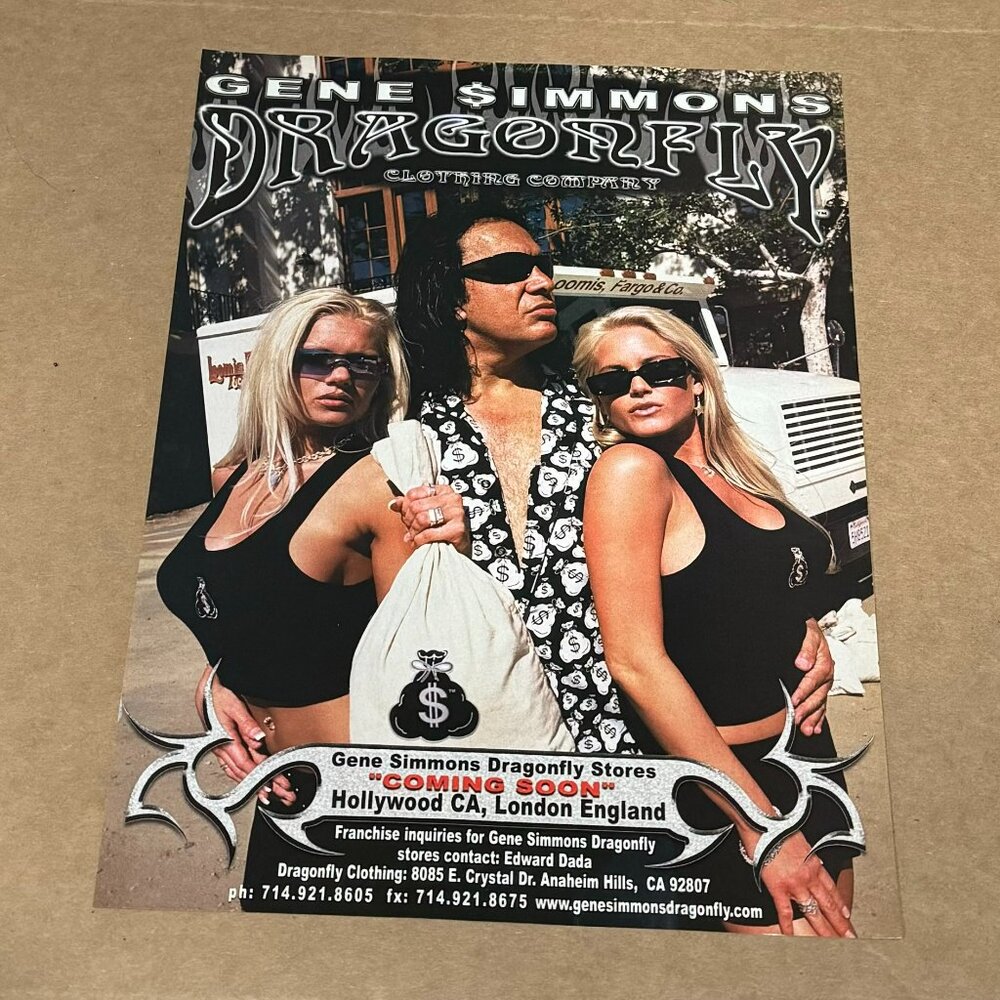 Gene Simmons of Kiss - Dragonfly Clothing - 2002 Print Advertisement